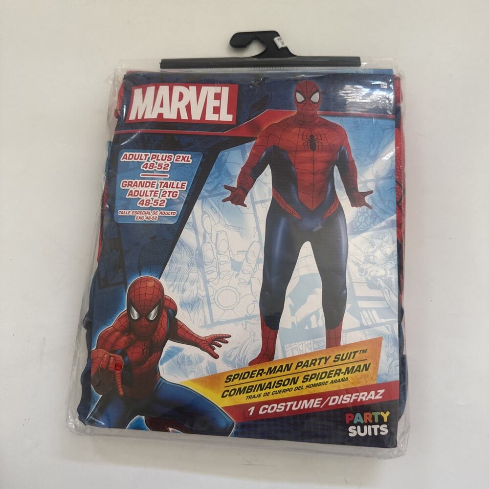 Mens 2XL‎ Marvel Comics Spider-Man Suit One-Piece Party Suit Costume: Size 48-52